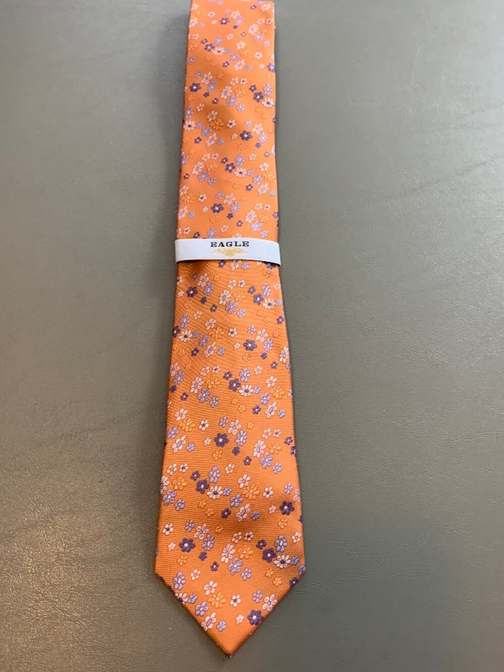 Eagle Men's 3.25'' 100% Silk Colorful Floral Neck Tie, Orange, One Size